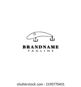 fishing lure logo cartoon design template icon black modern isolated vector