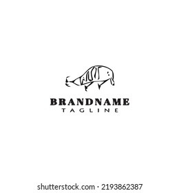 fishing lure logo cartoon design template icon black modern isolated vector
