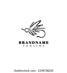 fishing lure logo cartoon design template icon black modern isolated vector