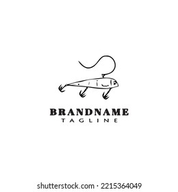 fishing lure logo cartoon design template icon black modern isolated vector