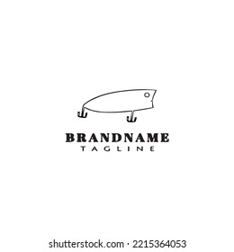 fishing lure logo cartoon design template icon black modern isolated vector