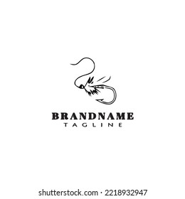 fishing lure logo cartoon template icon black modern isolated vector