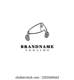 icono de diseño del logotipo de lure de pesca icono de pantalla aislado negro