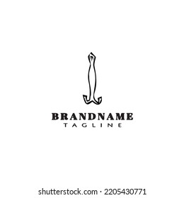 fishing lure logo design template icon black modern isolated vector