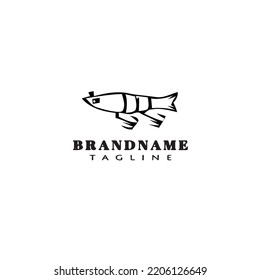 icono de diseño del logotipo de lure de pesca icono de pantalla aislado negro