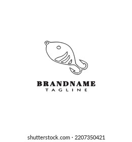 fishing lure logo design template icon black modern isolated vector