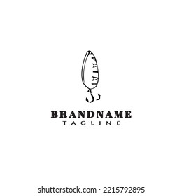 fishing lure logo design template icon black modern isolated vector