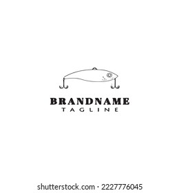 fishing lure logo design template icon black modern isolated vector