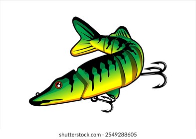 iscas de pesca logotipo vetor ilustração. iscas minnow para o negócio de equipamentos de pesca