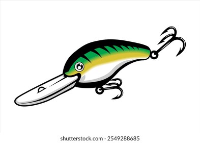 iscas de pesca logotipo vetor ilustração. iscas minnow para o negócio de equipamentos de pesca