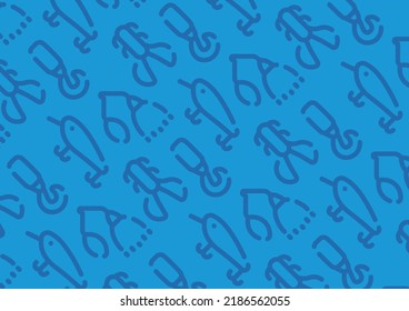 Fishing Lure Pattern Background For Graphic Design.A-size Horizontal.