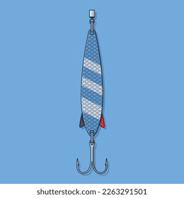 Fishing Lure Vector Icon Illustration with Outline for Design Element, Clip Art, Web, Landing page, Sticker, Banner. Flat Cartoon Style