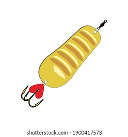 Ilustración vectorial de señuelo de pesca aislada en fondo blanco en EPS10