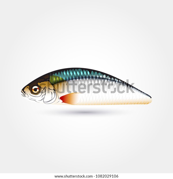 Download Fishing Lure Wobbler Mockup Fish Print Stock Vector Royalty Free 1082029106