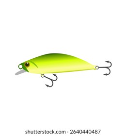 Fishing lures for use with spinning reels and bait reels.Vector illustration isolated on white background.