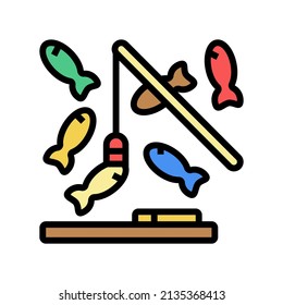 fishing magnetic game color icon vector. fishing magnetic game sign. isolated symbol illustration