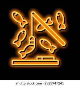 fishing magnetic game neon light sign vector. fishing magnetic game illustration