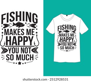 pesca me faz feliz você não tanto t-shirt design conceito