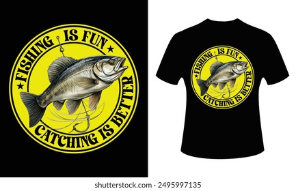 Fishing male-female unisex t-shirt design. Graphics design. 