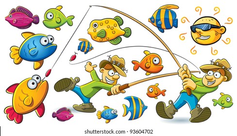 Funny Fishing Cartoon Images Stock Photos Vectors Shutterstock