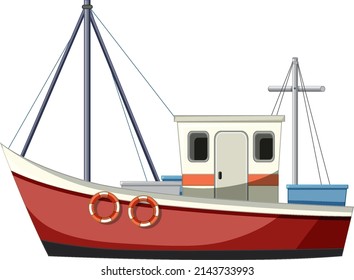 A fishing man boat isolated illustration