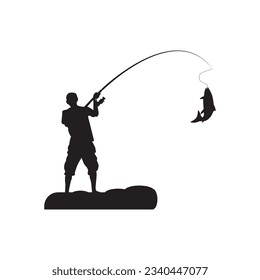 fishing man icon vector illustration symbol design