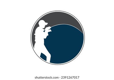 fishing man logo high vector