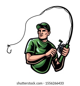 Fishing man logo vector mascot