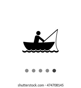 Fishing man simple icon