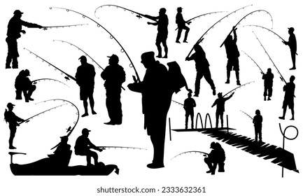 A fishing man vector illustration typically depicts a person engaged in the act of fishing. Here's a description of a common fishing man vector