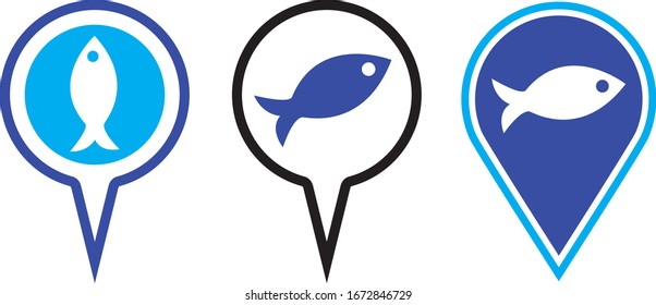 Fishing map coordinate. 3 kinds.
