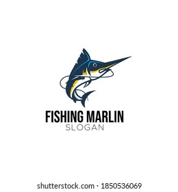 Fishing Marlin logo design template