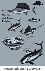 fishing marlin and  tuna