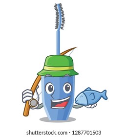 Fishing mascara brush isolated in the cartoons