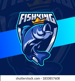 fishing mascot esport logo design for sport and gaming logo character logo designs