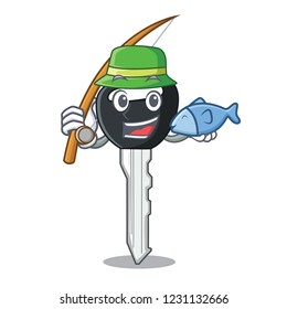 Fishing mascot ilustration featuring on car key