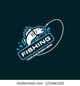 fishing mascot logo icon vector