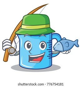 Fishing measuring cup character cartoon