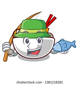 Fishing meatball isolated with in the character