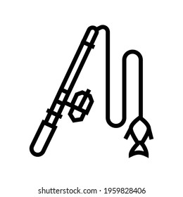 fishing mens leisure line icon vector. fishing mens leisure sign. isolated contour symbol black illustration