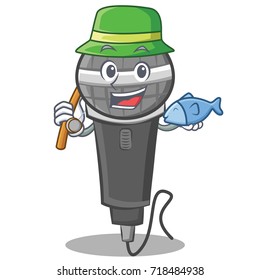 Fishing microphone cartoon character design