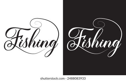 Fishing modern hand drawn lettering phrase.. Fishing logo. Calligraphy inscription. Vector illustration. EPS 10