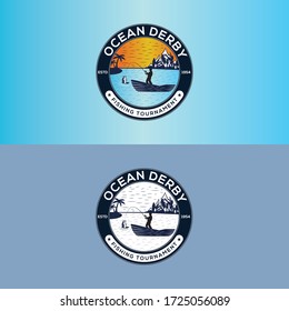 Fishing Modern vintage logo design.
