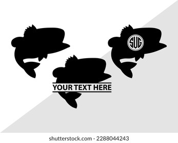 Silueta de ilustración de vectores monograma de pesca
