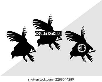 Fishing Monogram Vector Illustration Silhouette