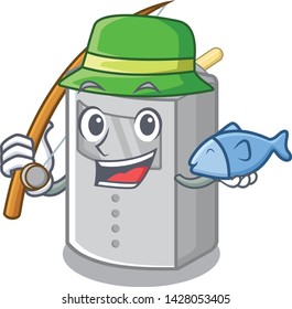 Fishing motion sensor isolated with the mascot