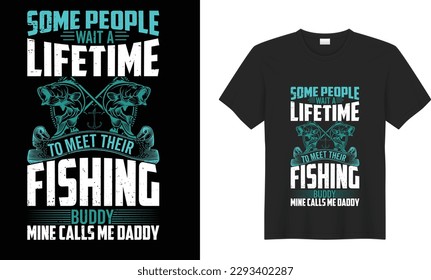 Fishing motivational vector t-shirt design. inspirational lettering typography vintage, father day fishing with a chance of drinking.  Print t-shirt, card, poster, gift, textile, black.