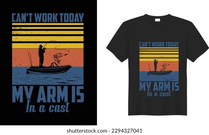 Fishing motivational vector t-shirt design. inspirational lettering typography vintage, father day fishing with a chance of drinking.  Print t-shirt, card, poster, gift, textile, black.