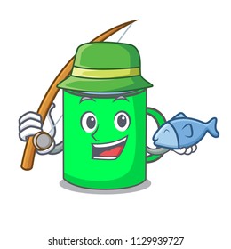 Fishing mug mascot cartoon style