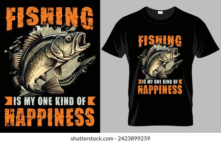 fishing is my one kind of happiness - Fishing typography T-shirt vector design. motivational and inscription quotes.
perfect for print item and bags, posters, cards. isolated on black background
